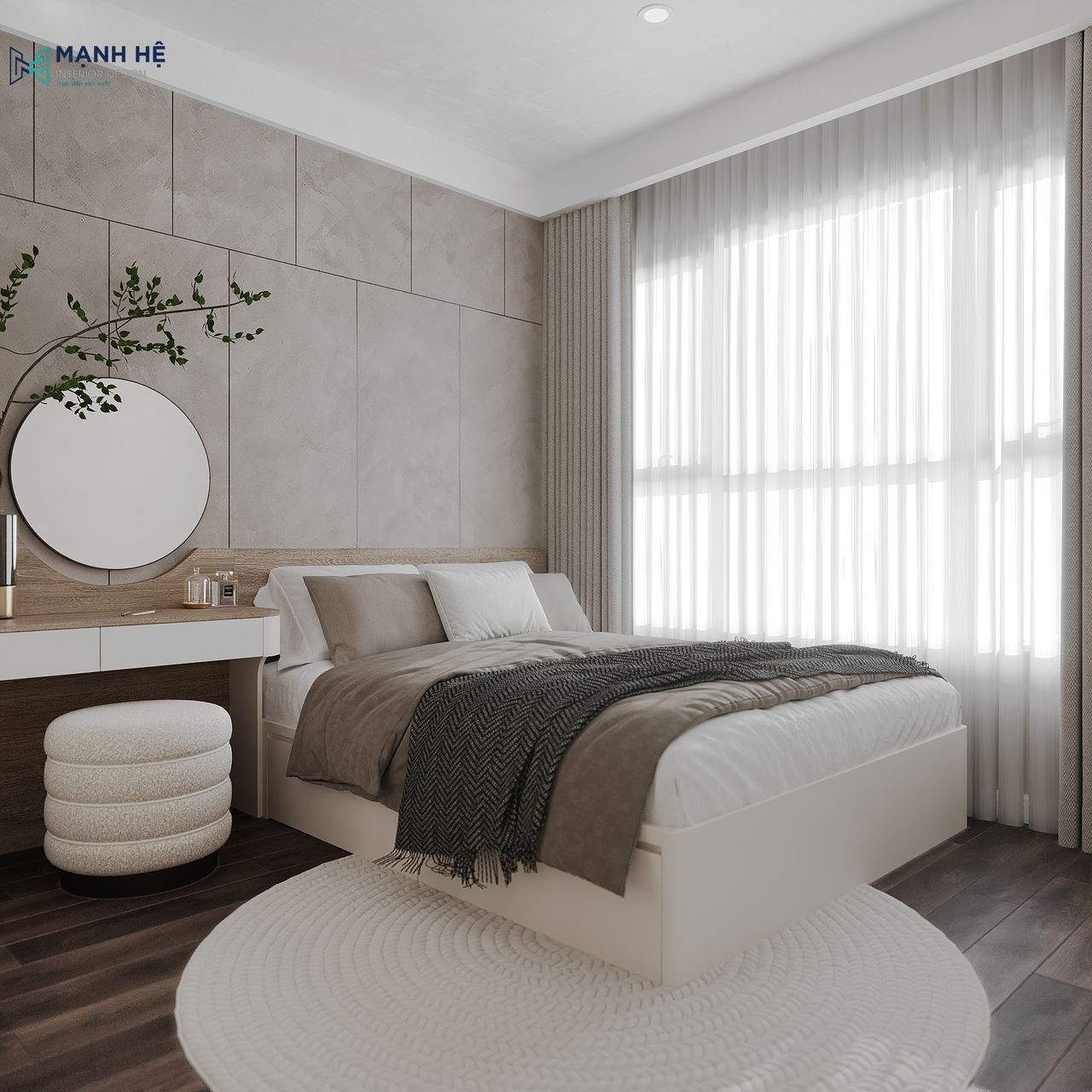 Không gian nghỉ ngơi luôn thoáng đãng và dễ chịu nhờ cách bố trí nội thất khoa học cùng ánh sáng tự nhiên