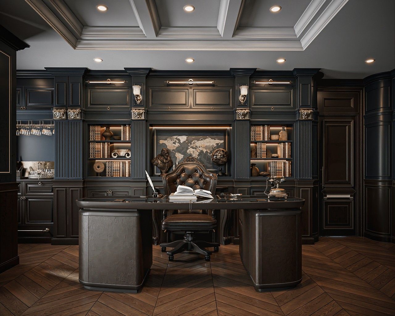 Nội thất phòng lãnh đạo được lựa chọn từ vật liệu cao cấp, vừa đảm bảo công năng vừa mang lại vẻ quyền uy và sang trọng.