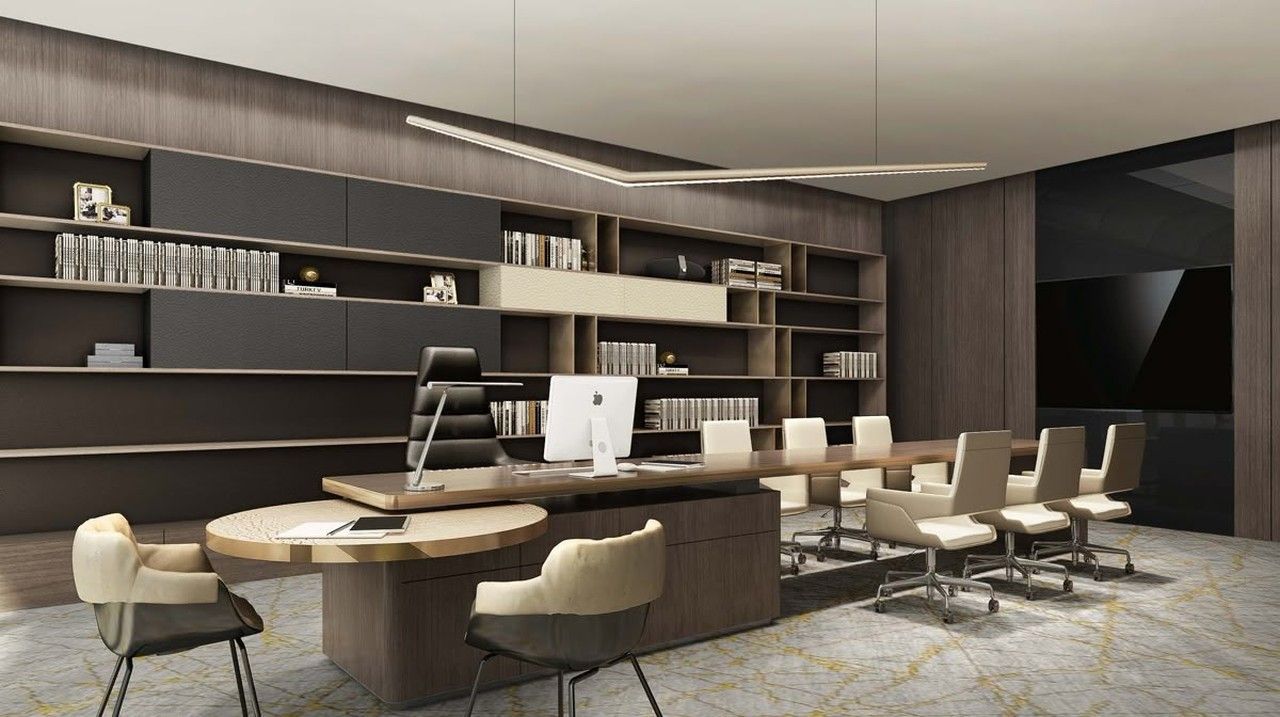 Bố trí bàn họp nhỏ ngay trong phòng giúp các cuộc thảo luận chiến lược diễn ra nhanh chóng và bảo mật.