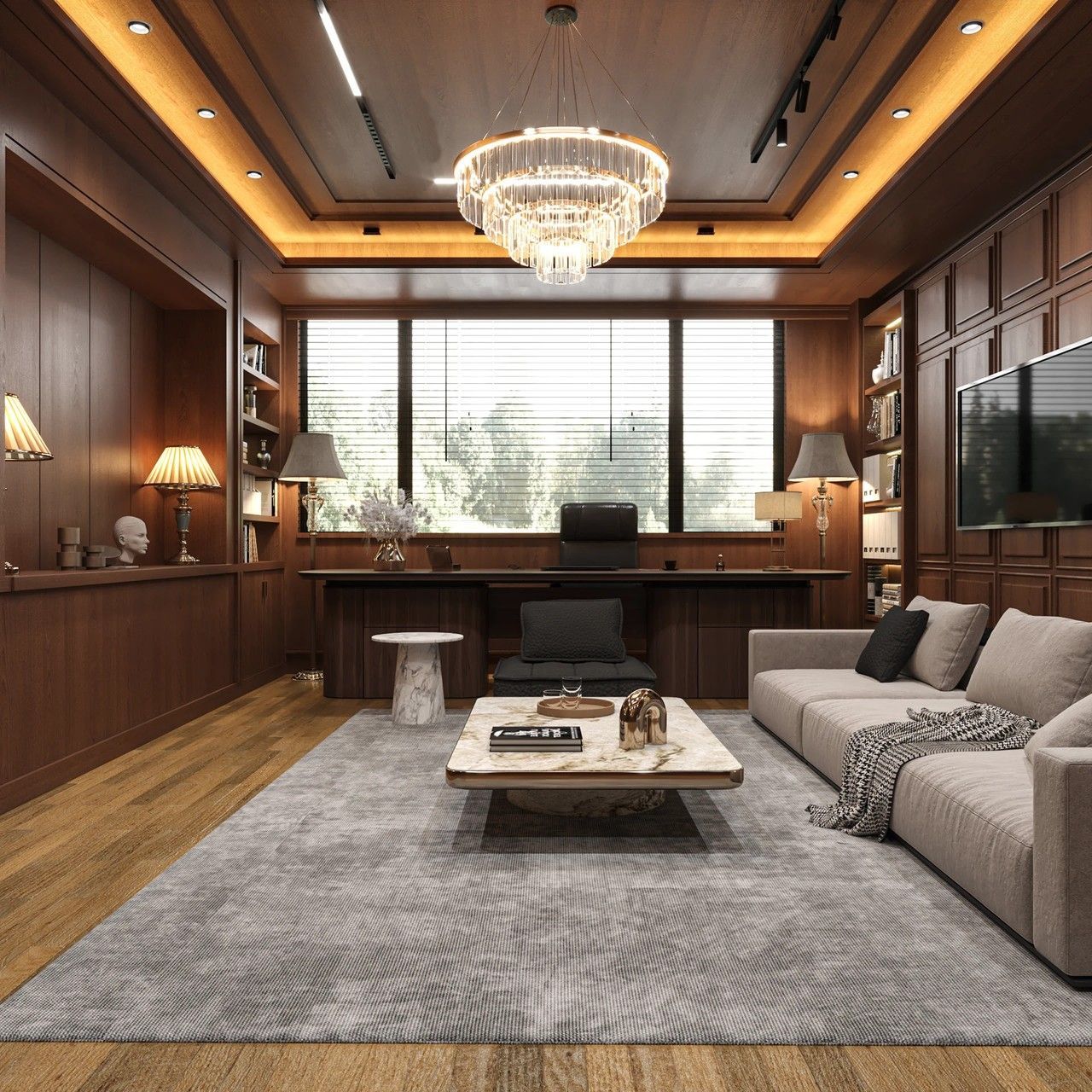 Nội thất văn phòng giám đốc cao cấp khẳng định vị thế và quyền uy của người đứng đầu doanh nghiệp.