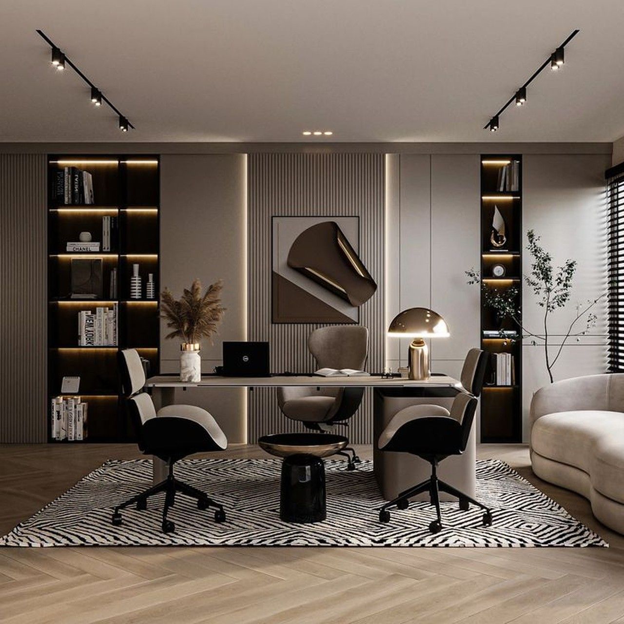 Phòng làm việc của giám đốc được thiết kế theo phong cách luxury