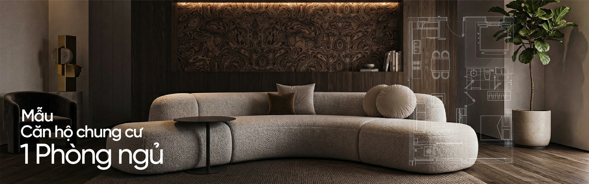 Banner dự án chung cư 1 phòng ngủ