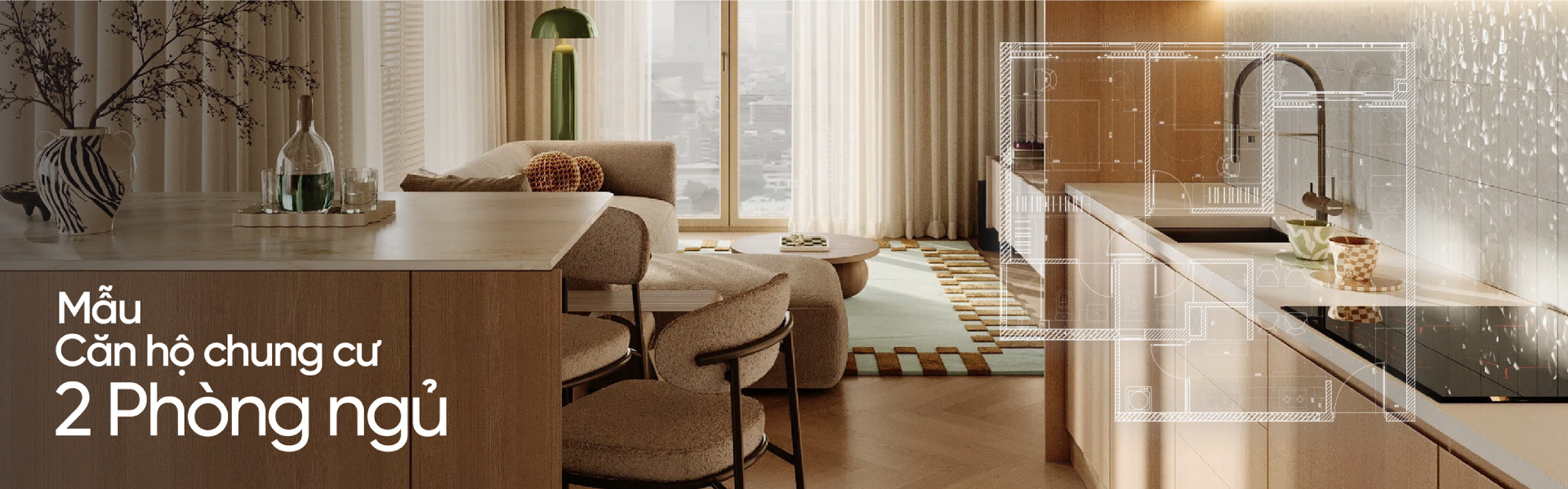 Banner dự án chung cư 2 phòng ngủ