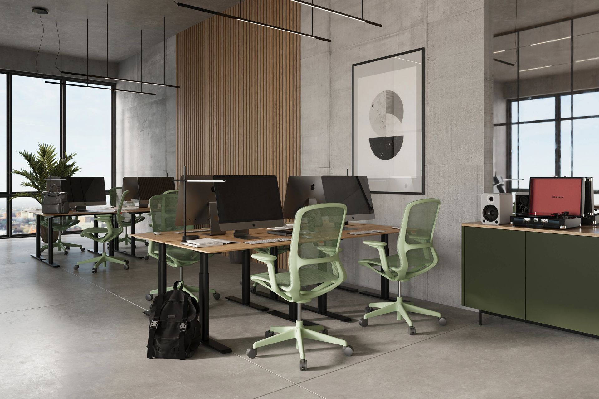 Sử dụng vật liệu gỗ công nghiệp MDF và kính cường lực cho văn phòng hiện đại