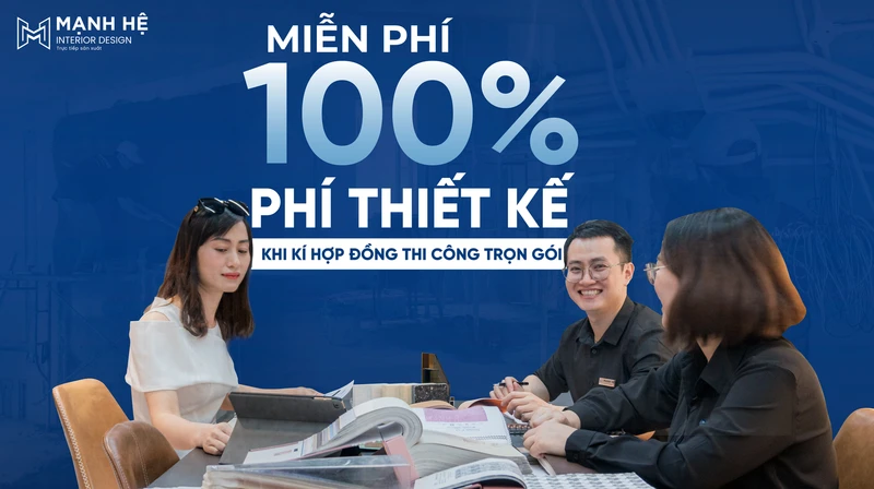 Tối ưu hóa ngân sách đầu tư với chính sách miễn phí 100% phí thiết kế khi thi công nội thất nhà phố trọn gói.